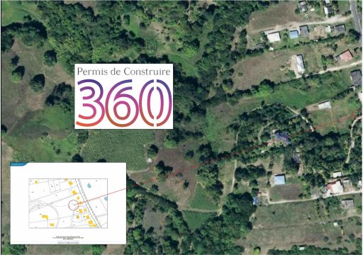 Présente une perspective d’ensemble montrant l’emplacement global du projet sur le terrain.